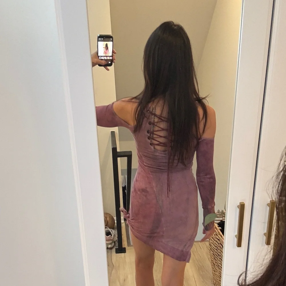 Salvage Cold Shoulder Mini Dress in Mauve - Picture 8 of 16